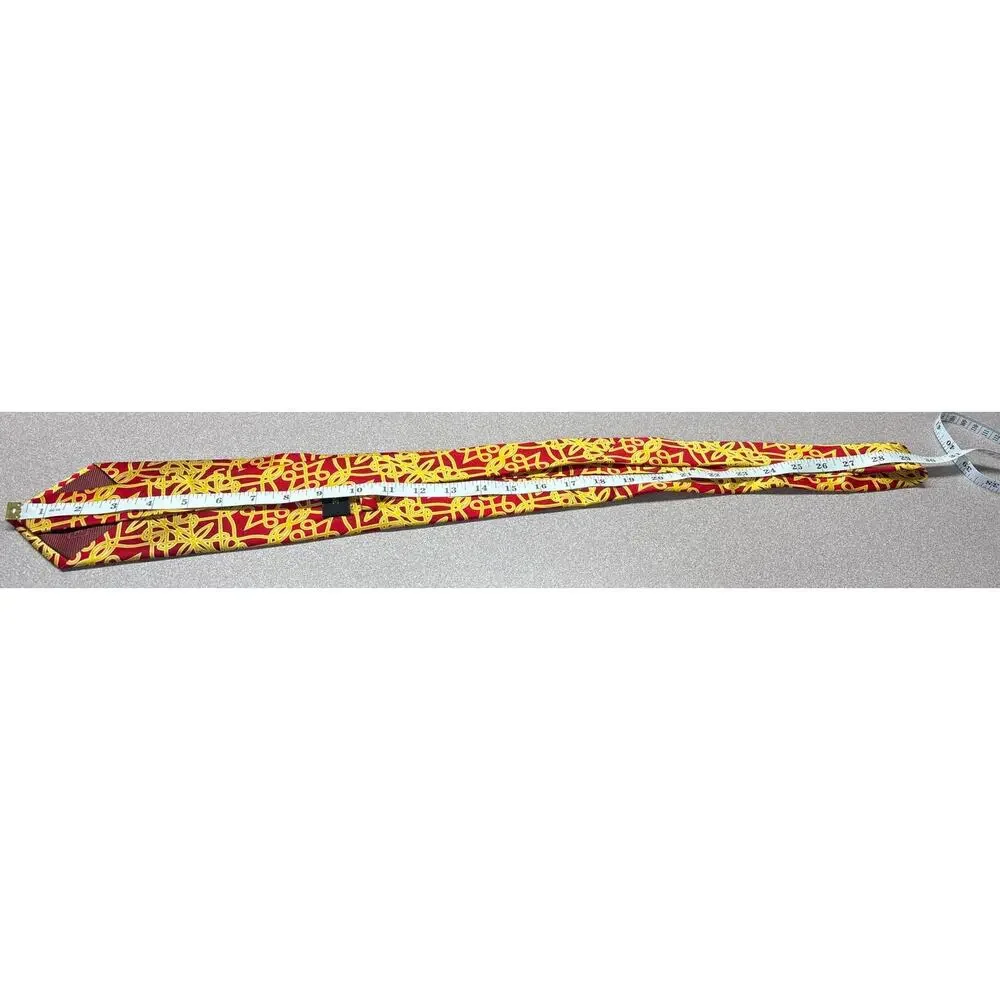 SetaZone Red Yellow Abstract 100% Silk Tie